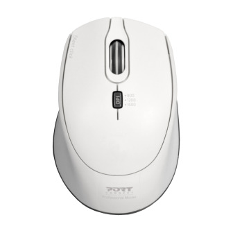 Port Connect Silent 1600DPI 3 Button Wireless Mouse - White | Randcore
