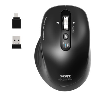 Port Connect Business 2.4GHz Rechargeable Bluetooth Wireless Mouse - Black | Randcore