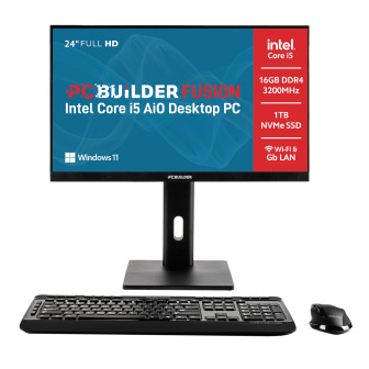 PCBuilder FUSION 24″ Intel Core i5-14400 Windows 11 AiO Desktop PC | Randcore