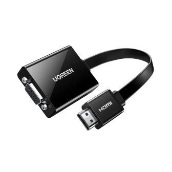 UGREEN HDMI to VGA Adapter, with 3.5mm Audio and Power Port - Black | Randcore
