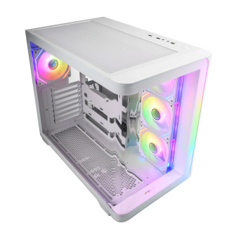 FSP M580 ARGB ATX Mid Tower Gaming Chassis - White | Randcore