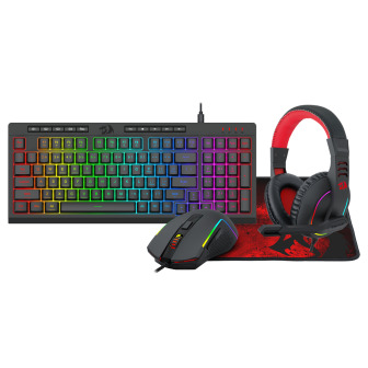 Redragon 4-in-1 Keyboard | Mouse | Mousepad | RGB Headset Gaming Combo | Randcore