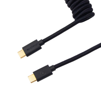 Keychron Coiled Aviator Cable - Black/Straight | Randcore