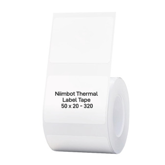 NIIMBOT B1/B21/B3S Thermal Label 50x20mm - 320 Labels Per Roll - White | Randcore