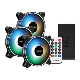 PCBuilder Tempest Chill Fan Kit 3x120MM Dual Glow ARGB Fan + Controller + RF Remote | Randcore
