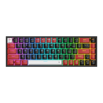 REDRAGON Castor Pro 68Key Wireless Red|Black|White KeyCap Bluetooth RGB Red Switch - Black|Red | Randcore