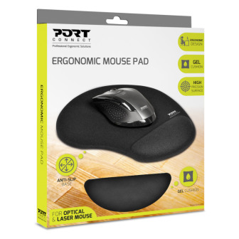 Port Ergonomic Gel Mouse Pad - Black | Randcore
