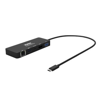 Port USB Type-C to 1 x RJ45|1 x USB3.0 SS|1 x Type-C 85W PD|1 x HDMI2.0|1 x VGA 30cm Cable Dock - Black | Randcore
