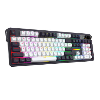 Redragon K762WB-RGB-PRO LCD Full-size Gasket Mechanical Keyboard - Black | Randcore
