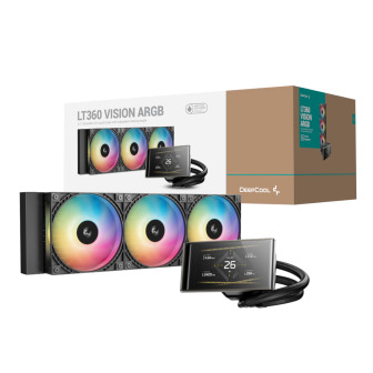 DeepCool LT360 VISION ARGB 4.5" LCD All-in-one CPU Liquid Cooler - Black | Randcore