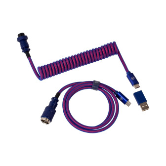 Keychron Premium Coiled Aviator USB Cable | Type-C + USB-A Adapter | Detachable Aviator Connector | 108 cm | Randcore