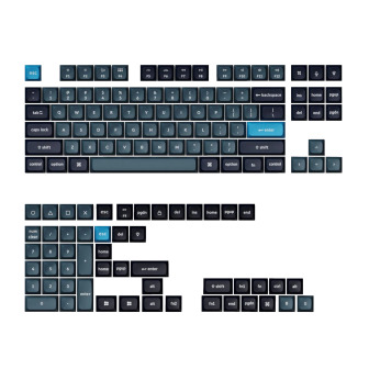 Keychron Double Shot KSA PBT Keycap Set - Dark Grey/Grey/Blue | Randcore