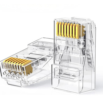UGREEN Cat6 RJ45 Modular Plugs (50 Pcs)–Transparent with Gold Contacts | Randcore
